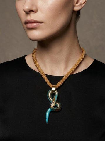 24 karaat - Murano-glas, Geel goud - Ketting met hanger -