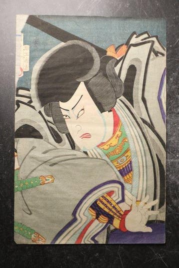 Kabuki-acteur in Aragoto-rol - Portret van een woeste