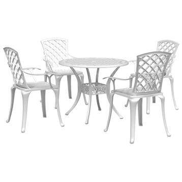 vidaXL 5-delige Tuinset gietaluminium wit, Verzenden, Nieuw, Tuinset