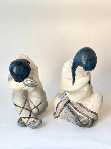 Lladró - Sculpture, Enfants Inuits par Juan Huerta -