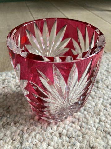 Val Saint Lambert - Vase - Cristal - cristal rouge rubis