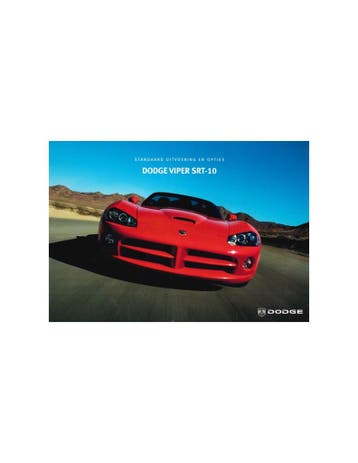 2005 DODGE VIPER SRT-10 BROCHURE NEDERLANDS, Nieuw
