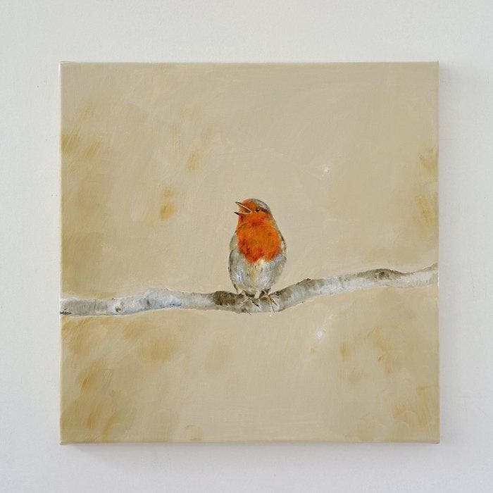 Matthieu van Riel - Roodborstje, Antiek en Kunst, Kunst | Schilderijen | Modern