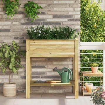 vidaXL Hoge Plantenbak Bruin 85,5 x 46,5 x 96 cm, Verzenden, Nieuw