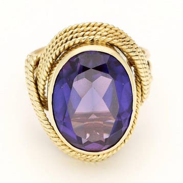 Bague - 14 carats Or jaune Saphir