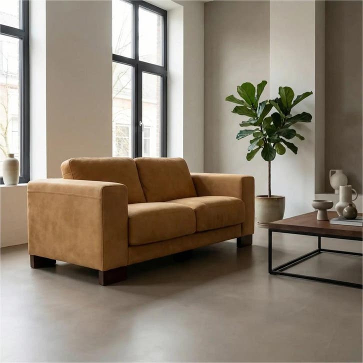 Leren bank Clear - 2 zits, Huis en Inrichting, Zetels | Zetels, 150 tot 200 cm, 75 tot 100 cm, Nieuw, Leer, Ophalen of Verzenden