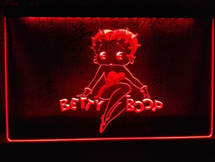 Betty Boop neon bord lamp LED verlichting reclame lichtbak X, Maison & Meubles, Lampes | Autre, Envoi