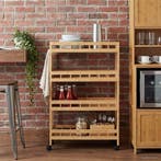 vidaXL Keuken Trolley met Wielen Naturel 60 x 18 x 97 cm, Verzenden, Nieuw