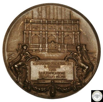 Italië. Medal Venice 1912 Reconstruction Campanile San Marco