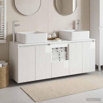 vidaXL Badkamerkast set 3 st Hoogglans Wit 49,5 x 41 x 63 cm, Verzenden