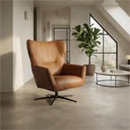 Leren draaifauteuil Leaf, Huis en Inrichting, Fauteuils, Eigentijds, Klassiek, Modern, Romantisch, Vintage, Nieuw, Ophalen of Verzenden