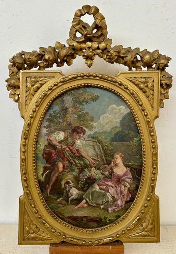 Scuola francese (XIX-XX) - Il dono dei fiori –