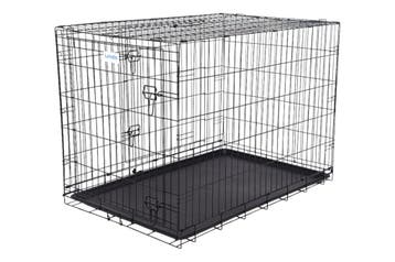 Lendo Online Cage pour Chien Pliable 107x71x78cm Acier Noir, Animaux & Accessoires, Caisses pour chiens