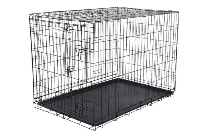 Lendo Online Cage pour Chien Pliable 107x71x78cm Acier Noir, Animaux & Accessoires, Caisses pour chiens