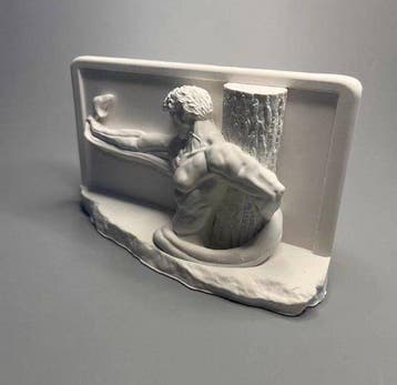 Figuur - Archer Relief Statue - Gips