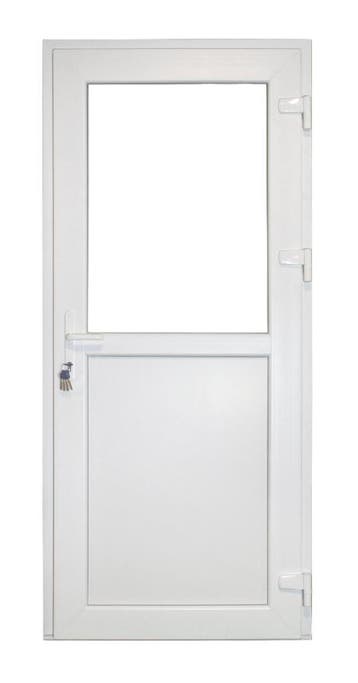 PVC Deur 1/2 glas Premium b93xh208 cm wit L, Doe-het-zelf en Bouw, 80 tot 100 cm, Nieuw, Ophalen of Verzenden, Buitendeur