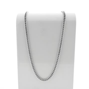 Zilveren gourmet schakelketting., Handtassen en Accessoires, Kettingen, Ophalen of Verzenden, Gebruikt, Zilver, Zilver