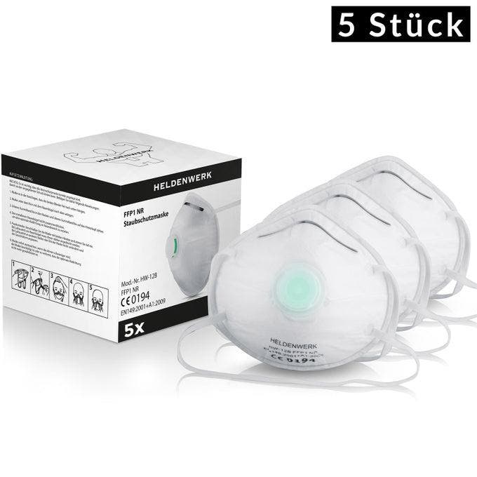 2dekans | Heldenwerk Stofmaskers FFP1 NR – Set van 5 –, Bricolage & Construction, Outillage | Meuleuses, Enlèvement ou Envoi