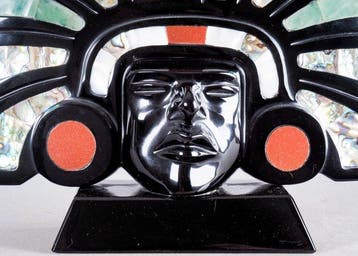 Ceremonieel obsidiaan masker in Native American stijl -, Antiek en Kunst