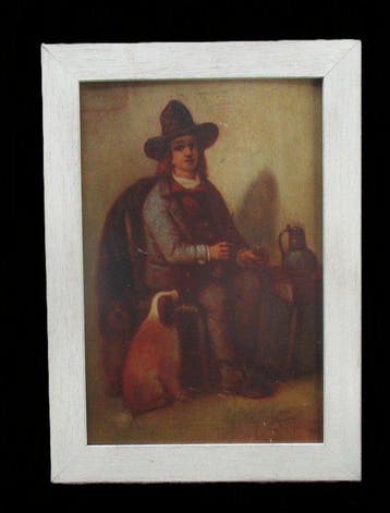 Belgische school (XIX) - Herbergtafereel, Antiquités & Art, Art | Peinture | Classique
