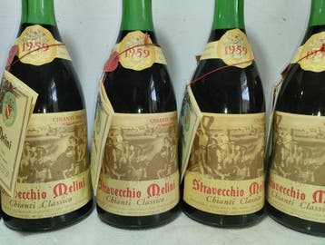 1959 Stravecchio Melini - Chianti Classico - 9 Flessen, Verzamelen, Nieuw