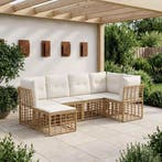 vidaXL Buiten bank set Naturel Polyester, Verzenden, Nieuw
