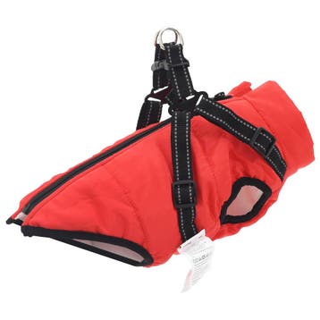 vidaXL Hondenjas Rood L36 Fleece en polyester, Verzenden