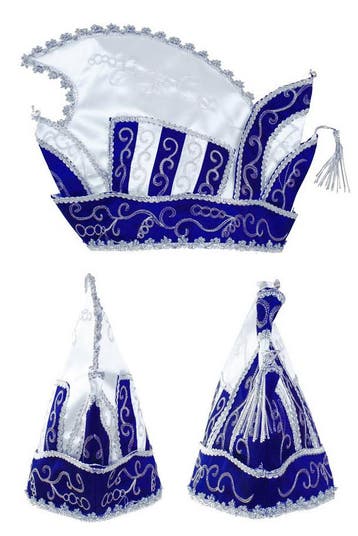 KIMU® Prins Carnaval Steek Muts Blauw Prinsenmuts Raad Elf Z, Ophalen of Verzenden, Nieuw