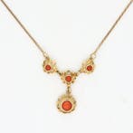 Collier - 14 carats Or jaune - corail rouge, Bijoux, Sacs & Beauté