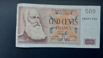 België. - 500 Francs - 1953 - Pick 130a (Zonder