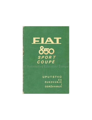 1968 FIAT 850 SPORT COUPÉ INSTRUCTIEBOEKJE KROATISCH, Ophalen of Verzenden