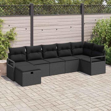 vidaXL Bankstel 5 st poly rattan, Verzenden