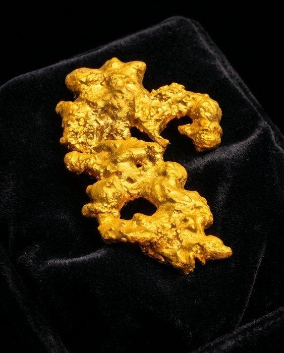 Goud Goud nugget - Hoogte: 48.41 mm - Breedte: 24.86 mm-, Collections, Minéraux & Fossiles