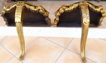 Console - Bois dorée - Paire de Consoles