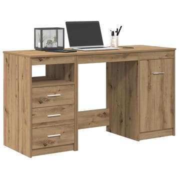 vidaXL Bureau met kast Artisan Oak Engineered Wood, Verzenden