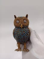 Hibou tibétain - laiton, turquoises et corail - Népal -