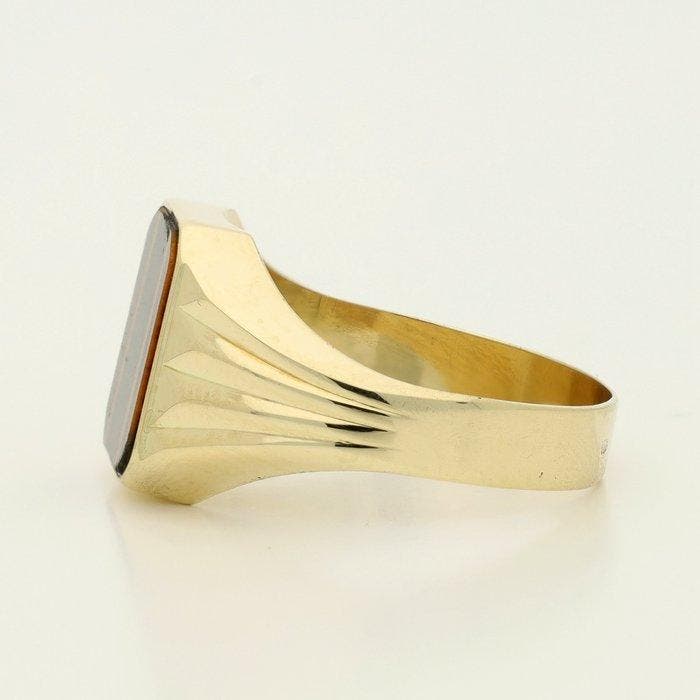 Ring - 14 karaat Geel goud - Tijgeroog, Handtassen en Accessoires, Ringen