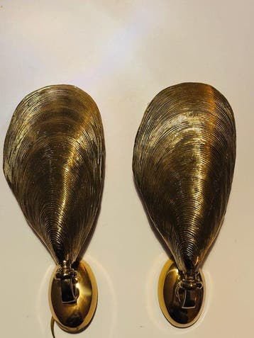 Lampe murale (2) - Laiton, Bronze - Vintage wandkamp