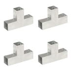 vidaXL Paalverbindingen 4 st T-vorm 71x71 mm gegalvaniseerd, Tuin en Terras, Verzenden, Nieuw