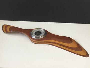 Barometer - Hout, palissander, Glas, Messing - propeller, Antiek en Kunst