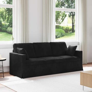 vidaXL bank / zetel Zwart 198 x 78 x 80 cm Fluweel, Verzenden