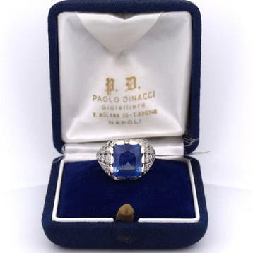 Ring Platina - 8.67ct. tw. Saffier - Diamant -, Nieuw