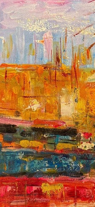 Nguyn Tùng Long - Ocre et rouge 60 80 cm