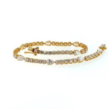 Armband - 14 karaat Geel goud - 4.87ct. tw. Diamant, Nieuw