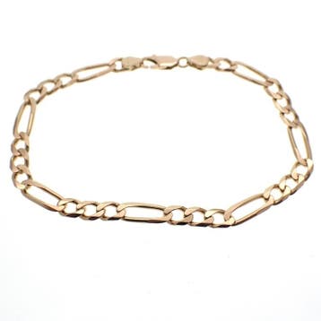 Gouden Figaro schakel armband (Schakelarmband), Ophalen of Verzenden