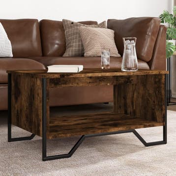 vidaXL Salontafel 75x51x40 cm bewerkt hout gerookt, Verzenden, Nieuw