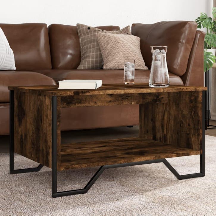 vidaXL Salontafel 75x51x40 cm bewerkt hout gerookt, Huis en Inrichting, Tafels | Salontafels, Nieuw, Verzenden