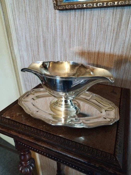 Saladier - Plaqué(e) argent - salière à Sheffield, Antiquités & Art, Curiosités & Brocante