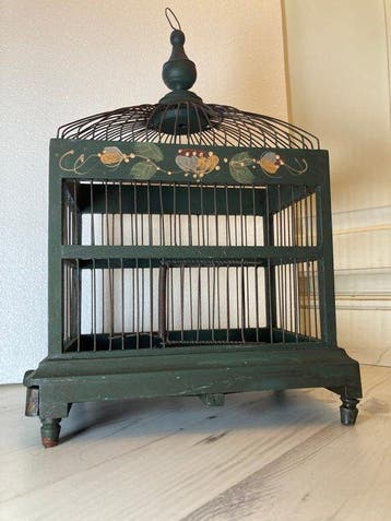 Cage à oiseaux - Bois - Cage à oiseaux antique