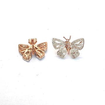 Zonder minimumprijs - Oorbellen - 9 kt. Roségoud, Zilver -